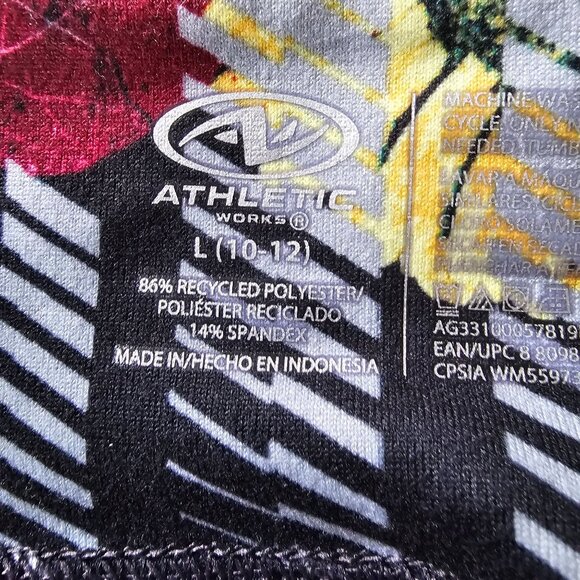 Athletic Works Rose Floral Legging Pants Girls size L or 10/12 - Picture 7 of 10